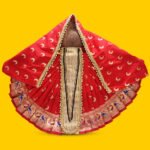 Karveer Nivasini Mahalaxmi Devi Dress – Traditional Kolhapur Ambabai Poshak for Goddess Idol | Puja, Kalash Sthapana, Margashirsh Navratri & Guruvar Vratam Attire for Devi Maa (12 Inch Poshak) ( करवीर निवासिनी महालक्ष्मी देवी ड्रेस - कोल्हापुरी अंबाबाई पोशाख )