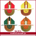 Rajnandani Mahalaxmi Devi Dress Set of 4 | Traditional Devi Poshak for Goddess Lakshmi Durga Ambabai | Temple Style Kolapur Dress for Daily Puja & Festivals (7 inch Poshak) ( राजनंदिनी महालक्ष्मी देवी ड्रेस ) - Image 2