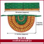 Rajnandani Mahalaxmi Devi Dress Set of 4 | Traditional Devi Poshak for Goddess Lakshmi Durga Ambabai | Temple Style Kolapur Dress for Daily Puja & Festivals (7 inch Poshak) ( राजनंदिनी महालक्ष्मी देवी ड्रेस ) - Image 4
