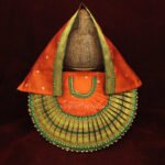 Rajnandani Mahalaxmi Devi Dress Poshak | Orange Colour Kolhapur Ambabai Style Goddess Vastra | Traditional Lakshmi Durga Idol Decoration for Daily Puja & Festivals (7 Inch Poshak)) (राजनंदिनी महालक्ष्मी देवी ड्रेस पोशाख )