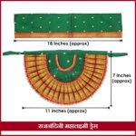 Rajnandani Mahalaxmi Devi Dress Poshak | Green Colour Kolhapur Ambabai Style Goddess Vastra | Lakshmi Durga Idol Shringar for Daily Puja & Festivals (7 Inch) (राजनंदिनी महालक्ष्मी देवी ड्रेस पोशाख ) - Image 2