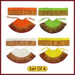 Maharani Devi Dress Royal Devi Poshak Lehanga & Dupatta for Goddess Idol / Kalash Puja Margashish Guruvar Vrat Varalakshmi Puja ( Set Of 4) (7 Inch Poshak) ( महाराणी देवी ड्रेस रॉयल पोशाख )