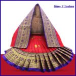 Devi Mata Laxmi Pujan | Kalash Sthapana Margashirsh Puja | Navratri Traditional Dress Poshak Lahanga- 7(Height) x 16(Length) Inches, Dupatta- 18(Length ) Inches Approx (7 Inch Poshak) (देवी माता लक्ष्मी पूजन । कलश स्थापना मार्गशीर्ष पूजा ) - Image 5