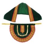 Green Velvet Lehanga Dupatta Poshak for Goddess Idol | Navratri, Margshirsh & Laxmi Puja DecorationNavratri Goddess Mata Rani Poshak, Maa Laxmi, Durga, Saraswati, Radha Shringar for Kalasha Pooja (9 Inch Poshak) ( ग्रीन वेलवेट लेहंगा दुपट्टा पोशाख )