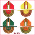 Margashirsha 4 Guruwar Kalash Dress Poshak – Set of 4 | Mata Devi Shringar Vastra for Lakshmi Pooja | Traditional Puja Kalash Dress (9 Inch) ( मार्गशीर्ष ४ गुरुवार कलश ड्रेस पोशाख ) - Image 2