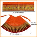 Maharani Mahalaxmi Saree Vastra/Poshak | Kalash Sthapana Margashirsh Puja| Traditional Dress Poshak for Devi Maa Lakshmi for Pujas - Size of Lehanga 9(Height) x 19 (Length) Inch (9 Inches Poshak) (महाराणी महालक्ष्मी साडी वस्त्र/पोशाख । कलश स्थापना मार्गशीर्ष पूजा ) - Image 9