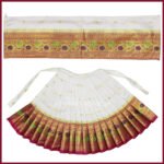Maharani Mahalaxmi Saree Vastra/Poshak | Kalash Sthapana Margashirsh Puja| Traditional Dress Poshak for Devi Maa Lakshmi for Pujas - Size of Lehanga 9(Height) x 19 (Length) Inch (9 Inches Poshak) (महाराणी महालक्ष्मी साडी वस्त्र/पोशाख । कलश स्थापना मार्गशीर्ष पूजा ) - Image 6