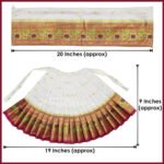 Maharani Mahalaxmi Saree Vastra/Poshak | Kalash Sthapana Margashirsh Puja| Traditional Dress Poshak for Devi Maa Lakshmi for Pujas - Size of Lehanga 9(Height) x 19 (Length) Inch (9 Inches Poshak) (महाराणी महालक्ष्मी साडी वस्त्र/पोशाख । कलश स्थापना मार्गशीर्ष पूजा ) - Image 7