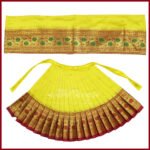 Maharani Mahalaxmi Saree Vastra/Poshak | Kalash Sthapana Margashirsh Puja| Traditional Dress Poshak for Devi Maa Lakshmi for Pujas - Size of Lehanga 9(Height) x 19 (Length) Inch (9 Inches Poshak) (महाराणी महालक्ष्मी साडी वस्त्र/पोशाख । कलश स्थापना मार्गशीर्ष पूजा ) - Image 4