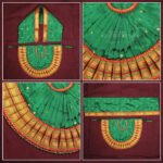 Rajnandani Kolhapuri Mahalaxmi Dress Vastra/Poshak | Kalash Sthapana Margashirsh Puja | Traditional Dress Poshak for Devi Maa Lakshmi for Puja (12 Inch Poshak) (राजनंदानी कोल्हापुरी महालक्ष्मी ड्रेस वस्त्र / पोषक | कलश स्थापना मार्गशीर्ष पूजा ) - Image 3