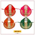 Karveer Nivasini Mahalaxmi Devi Poshak (Set of 4) | Kolhapur Lakshmi Mata Dress for Temple & Home Puja | Traditional Silk Saree Vastra for Goddess Idol & Photo Frame Decoration (12 Inch Poshak) ( करवीर निवासिनी महालक्ष्मी देवी पौषक (4 चा संच) | कोल्हापूर लक्ष्मी माता मंदिर आणि होम पूजेसाठी ड्रेस | देवीच्या मूर्तीसाठी पारंपारिक सिल्क साडी वस्त्र )