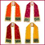 Ganpati Shela / Khes / Uparna VastravPremium Velvet God Poshak / Chunri 30 Inch – Heavy Embroidered Deity Shawl for Mandir, Pooja & Festival Decoration (Multi-Color, Set of 4) (गणपती शेला/खेस/उपर्ण वस्त्र प्रीमियम वेल्वेट गोड पोशाख )