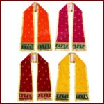 Handcrafted Uparna Khes for Ganeshji, Krishna, Gauri, Ganpati & Laxmi – Set of 4 Devotional Shawls for Idol Decoration (40 Inch ) (गणेशजी, कृष्णा, गौरी, गणपती आणि लक्ष्मीसाठी हाताने बनवलेले उपर्णा खेस)