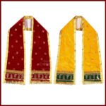 Ganpati Shela / Khes / Uparna Vastra – Decorative Dupatta for God & Goddess Idols, Ideal for Ganesh Chaturthi, Navratri & Festivals (Set OF 2) (40 inches) (गणपती शेला / खेस / उपर्ण वस्त्र - देव आणि देवीच्या मूर्तींसाठी सजावटीचा दुपट्टा)