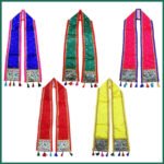 Elegant Shela / Khes for God Idols – Traditional Uparna for Ganpati, Krishna & Devi Decorative Idol Shela for Murti Shringar – Soft Cloth Uparna for Pooja & Home Temple (set of 5) (देवाच्या मूर्तींसाठी शोभिवंत शेला/खेस - गणपतीसाठी पारंपारिक उपरणं , मूर्ती शृंगारसाठी कृष्ण आणि देवी सजावटीच्या मूर्ती शेला)
