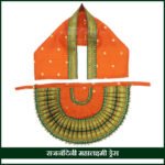 Rajnandani Mahalaxmi Devi Dress Poshak | Orange Colour Kolhapur Ambabai Style Goddess Vastra | Traditional Lakshmi Durga Idol Decoration for Daily Puja & Festivals (7 Inch Poshak) (राजनंदिनी महालक्ष्मी देवी ड्रेस पोशाख । भगवा कलर कोल्हापूर अंबाबाई स्टाईल देवी वस्त्र ) - Image 3