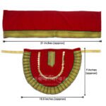 Kolhapuri Mahalaxmi Dress Vastra/Poshak | Kalash Sthapana Margashirsh Puja | Traditional Dress Poshak for Devi Maa Lakshmi for Puja (Red) 9 inch Poshak (कोल्हापुरी महालक्ष्मी ड्रेस वस्त्र/पोशाख | कलश स्थापना मार्गशीर्ष पूजा) - Image 2