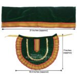 Green Velvet Lehanga Dupatta Poshak for Goddess Idol | Navratri, Margshirsh & Laxmi Puja DecorationNavratri Goddess Mata Rani Poshak, Maa Laxmi, Durga, Saraswati, Radha Shringar for Kalasha Pooja (9 Inch Poshak) (देवीच्या मूर्तीसाठी हिरवा मखमली लेहेंगा दुपट्टा पोशाख  | नवरात्री, मार्गशीर्ष आणि लक्ष्मी पूजन सजावट नवरात्री देवी माता राणी पोशाख ) - Image 2