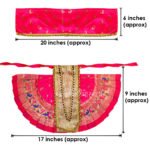 Karveer Nivasini Mahalaxmi Devi Poshak | Kolhapur Lakshmi Mata Dress for Temple & Home Puja | Traditional Silk Saree Vastra for Devi Idol & Photo Frame Decoration (9 Inch Poshak) (करवीर निवासिनी महालक्ष्मी देवी पोशाख । कोल्हापूर लक्ष्मी माता मंदिर आणि होम पूजेसाठी ड्रेस ) - Image 6