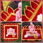 Lotus Shape Velvet Chaurang Aasan चौरंग आसन For Puja ( 12×18 Inch ) (कमळाचा आकार मखमली चौरंग आसन) - Image 4