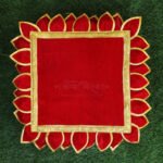 Lotus Shape Velvet Chaurang Aasan चौरंग आसन For Puja ( 12×18 Inch ) (कमळाचा आकार मखमली चौरंग आसन) - Image 3