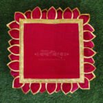 Velvet Chaurang Aasan चौरंग आसन for Pooja Pooja Chowki Cloth Mat for Diya Kalash & Idol Placement Mandir Aasan for Home Temple (पूजेसाठी मखमली चौरंग आसन) - Image 2