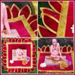 Velvet Chaurang Aasan चौरंग आसन for Pooja Pooja Chowki Cloth Mat for Diya Kalash & Idol Placement Mandir Aasan for Home Temple (पूजेसाठी मखमली चौरंग आसन) - Image 4
