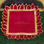 Velvet Chaurang Aasan चौरंग आसन for Pooja Pooja Chowki Cloth Mat for Diya Kalash & Idol Placement Mandir Aasan for Home Temple (पूजेसाठी मखमली चौरंग आसन) - Image 3