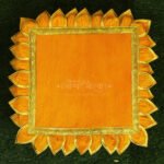 Velvet Chaurang Aasan चौरंग आसन for Diya, Kalash & Idol Kamal Holy Lotus Flower Asan Ideal for Kalash Pooja God and Godesses Sthapna (18×18 Inch ) (दिया, कलश साठी मखमली चौरंग आसन) - Image 3