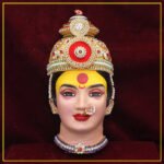 Sri/Shree Mahalaxmi Devi Mukut श्री महालक्ष्मी देवी मुकुट / श्रीमहालक्ष्मी देवी मुकुट Divine Mahalaxmi Face – Handcrafted Mata Mukhavata for Home Temple, Navratri & Puja Decoration Traditional Devi Face Murti (DESIGN 1)(Devi Mukh Height is: 8.5 Inch)