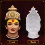 Shree Devi Mahalaxmi Devi Face Idol with Mukut – Handcrafted Mata Mukhavata for Navratri, Diwali & Margashirsh Puja | Traditional Goddess Face for Mandir & Home Temple Decoration (Design 3)(Devi Mukh Height is: 8.5 Inch) (मुकुट असलेली श्री देवी महालक्ष्मी देवी मुखवटा मूर्ती - नवरात्री, दिवाळी आणि मार्गशीर्ष पूजेसाठी पारंपरिक माता मुखवटा) - Image 3