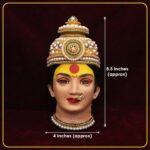 Shree Devi Mahalaxmi Devi Face Idol with Mukut – Handcrafted Mata Mukhavata for Navratri, Diwali & Margashirsh Puja | Traditional Goddess Face for Mandir & Home Temple Decoration (Design 3)(Devi Mukh Height is: 8.5 Inch) (मुकुट असलेली श्री देवी महालक्ष्मी देवी मुखवटा मूर्ती - नवरात्री, दिवाळी आणि मार्गशीर्ष पूजेसाठी पारंपरिक माता मुखवटा) - Image 4