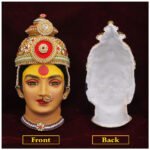 Handcrafted Shri/Shree Devi Mahalaxmi Face श्री देवी महालक्ष्मी फेस / श्री महालक्ष्मी देवी मुखवटा – Traditional Devi Mukhavata with Mukut for Navratri, Lakshmi Puja & Home Temple Decor (Design 2)(Devi Mukh Height is: 8.5 Inch) - Image 2