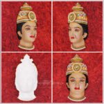 Shakti Roopam Mukha Traditional Devi Face with Pearl & Stone Work – Margashirsha & Varalakshmi Puja Special Golden Fiber Lakshmi Face with Stone Work Mandir Decoration for Margashirsha & Varalakshmi Puja (Devi Mukh Height is: 8.5 Inch) (शक्ती रूपम मुखाचा पारंपारिक देवी चेहरा मोती आणि दगडी वर्कसह - मार्गशीर्ष आणि वरलक्ष्मी पूजा स्पेशल गोल्डन फायबर लक्ष्मी चेहरा) - Image 2