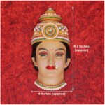 Shakti Roopam Mukha Traditional Devi Face with Pearl & Stone Work – Margashirsha & Varalakshmi Puja Special Golden Fiber Lakshmi Face with Stone Work Mandir Decoration for Margashirsha & Varalakshmi Puja (Devi Mukh Height is: 8.5 Inch) (शक्ती रूपम मुखाचा पारंपारिक देवी चेहरा मोती आणि दगडी वर्कसह - मार्गशीर्ष आणि वरलक्ष्मी पूजा स्पेशल गोल्डन फायबर लक्ष्मी चेहरा) - Image 3