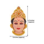 Dhanshri Mahalakshmi Varalakshmi Devi Faceधनश्री महालक्ष्मी वरलक्ष्मी देवी फेस / श्री धनश्री महालक्ष्मी वरलक्ष्मी देवी मुखवटा – Handcrafted Decorative Idol for Pooja & Festivals (Devi Mukh Height is: 6.5 Inch) - Image 6