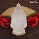 Dhanshree Yellow Madwat Mahalaxmi Devi Face | Premium Handpainted Goddess Face for Puja | Temple Style Royal Yellow Madwat with Handmade Traditional Design Work Guruvar Vrat Puja | Margashirsha & Navratri Special(Devi Mukh Height is: 6.5 Inch) (धनश्री पिवळ्या रंगातील मडवत महालक्ष्मी देवीचा चेहरा | पूजेसाठी हाताने रंगवलेला उत्कृष्ट दर्जाचा देवीचा चेहरा) - Image 4