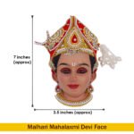 Malhari Mahalaxmi Devi Face मल्हारी महालक्ष्मी देवी मुखोटा for Puja Devi Lakshmi Face - Margashirsha Laxmi Puja Items Handpainted Ambabai | Premium Handcrafted Goddess Idol for Navratri, Diwali & Margashirsha Puja (Devi Mukh Height is: 7 Inch) (मल्हारी महालक्ष्मी देवी चेहरा मल्हारी महालक्ष्मी देवी मुखोटा पूजा देवी लक्ष्मी चेहरा - मार्गशीर्ष लक्ष्मी पूजेच्या वस्तू हाताने रंगवलेले अंबाबाई) - Image 5