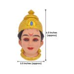 Dhanshree Dhanalaxmi Mahalaxmi Devi Face Mukhota धनश्री महालक्ष्मी वरलक्ष्मी देवी फेस देवी मुखवटा Golden Fiber Goddess LakshmiPujan Shringar for Home Mandir, Margashirsha Guruvar Puja (Devi Mukh Height is: 6.5 Inches) - Image 5