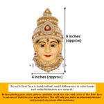 Padmalaxmi Devi Face for Pooja | Traditional Mahalaxmi Mukhovta | Handcrafted Devi Face for Varalakshmi, Navratri & Daily Mandir Decoration(Devi Mukh Height is: 8 Inches) (पूजेसाठी पद्मलक्ष्मी देवीचा चेहरा | पारंपारिक महालक्ष्मी मुखोवटा ) - Image 3