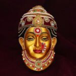 Ekvira Aai Devi Face for Puja | Traditional Goddess Ekvira Mata Mukhota for Home Temple & Navratri Shringar | Decorative Fiber Face for Mandir | Ekvira Worship(Devi Mukh Height is: 7.5 Inches) (पूजेसाठी एकवीरा आई देवी चेहरा | पारंपारिक देवी एकविरा माता मुखोटा होम मंदिर आणि नवरात्री शृंगार)