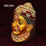 Ekvira Aai Devi Face for Puja | Traditional Goddess Ekvira Mata Mukhota for Home Temple & Navratri Shringar | Decorative Fiber Face for Mandir | Ekvira Worship(Devi Mukh Height is: 7.5 Inches) (पूजेसाठी एकवीरा आई देवी चेहरा | पारंपारिक देवी एकविरा माता मुखोटा होम मंदिर आणि नवरात्री शृंगार) - Image 2