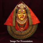 Ekvira Aai Face with Rajnandini Kolhapur Devi Dress Combo Traditional Shringar Vastra Set for Mata Pooja | Golden Devi Face with Poshak, Mukut for Home Temple, Navratri & MargashishFestivals (Devi Mukh Height is: 7.5 Inches) (एकवीरा आई चेहरा राजनंदिनी कोल्हापूर देवी ड्रेस कॉम्बो पारंपारिक शृंगार वस्त्र सेट माता पूजेसाठी) - Image 8