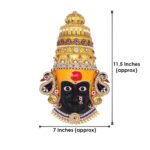 Haldi Madvat Look Ambabai Devi Face | हळदी-मडवट लुक अंबाबाई देवी मुखवटा | Kolhapuri Traditional Mukhota Temple Style Kolhapuri Handcrafted Devi Face Karveer Nivasini Ambabai Devi Mukhavata (Devi Mukh Height is: 11.5 Inch) - Image 3