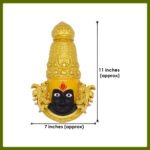 Shaktipeeth Kolhapur Ambabai Devi Face | Artistic Hand-Painted Mukhavata | Premium Polyresin Fiber Mahalakshmi Swaroop for Vratam & MandirKolhapur Mahalakshmi Margashirsha Vratam Devi Face/Mukhavata for Navratri Puja(Devi Mukh Height is: 11 Inches) (शक्तीपीठ कोल्हापूर अंबाबाई देवी चेहरा | कलात्मक हाताने रंगवलेला मुखवटा) - Image 6