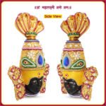 Kolhapur Mahalakshmi Devi Face कोल्हापूर महालक्ष्मी देवीचा मुखवटा with Naag/Sarpa – Handcrafted Sacred Mukhavata for Margashirsha Vratam, Traditional Puja & Temple Décor(Devi Mukh Height is: 9.5 Inches) (कोल्हापूर महालक्ष्मी देवीचा चेहरा नाग/सर्पासह महालक्ष्मी देवीचा मुखवटा) - Image 2