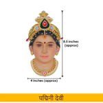 Padmini Mata Face Mukhota पद्मिनी माता फेस मुखवटा श्री पद्मिनी माता देवी मुखवटा Traditional Decorative Mukut for Pooja Room(Devi Mukh Height is: 8.5 Inch) - Image 5