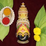 Tuljabhavani Devi Face Mukhavata तुळजाभवानी / श्री तुळजाभवानी देवी देवी मुखवटा Tuljapur Bhavani Face Shaktipeeth Tuljabhavani Devi Mukhavata Handpainted Devi Face Idol for Mandir & Festive Pooja(Devi Mukh Height is: 9.5 Inch)