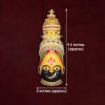 Tuljabhavani Devi Face Mukhavata तुळजाभवानी / श्री तुळजाभवानी देवी देवी मुखवटा Tuljapur Bhavani Face Shaktipeeth Tuljabhavani Devi Mukhavata Handpainted Devi Face Idol for Mandir & Festive Pooja(Devi Mukh Height is: 9.5 Inch) - Image 3