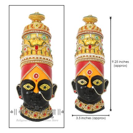 Tulja Bhavani Jagdamba MATA Kuldevi Mukhotta Goddess MATA Maha Lakshmi (Laxmi) Devi Ma Face Kulswamini Maa/Mukhota/Margashirsha Laxmi (Devi Mukh Height is: 9.25 Inches) (तुळजा भवानी जगदंबा माता कुलदेवी मुखवटा देवी माता महालक्ष्मी (लक्ष्मी))